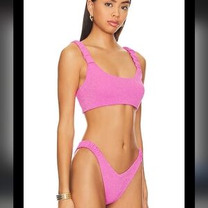 Beach Riot Pink Sparkle Scoop Bikini Top and V-Cut Bottom